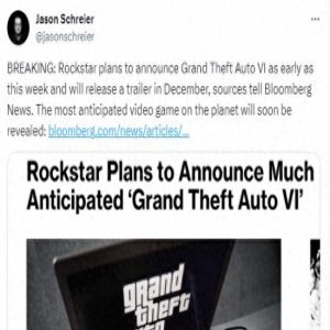 知名记者：R星最早本周公布《GTA6》！12月发预告