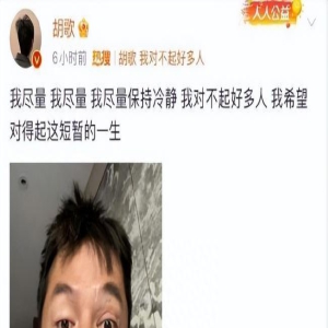 胡歌删博后再发自拍上热搜：成年人，必须情绪稳定吗？